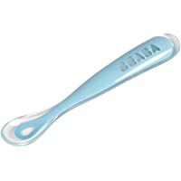 Los mejores  - BÉABA Cuchara de Aprendizaje para Bebe- Silicona Suave- Primera Edad- Ergonómica- Azul